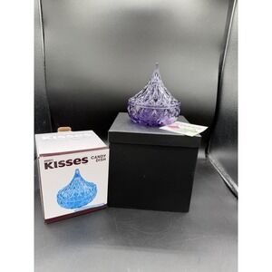 🍬💜 Godinger Hershey's Kisses Crystal Candy Dish – "Shiny Iridescent Purple" 💜